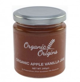 Organic Origins Organic Apple Vanilla Jam   Glass Jar  240 grams